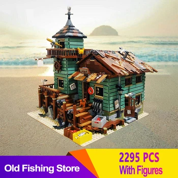 НОВЫЙ MOC Fisherman Cabin 21310 Строительные блоки, кирпичи, модели детских игрушек, подарки на День рождения