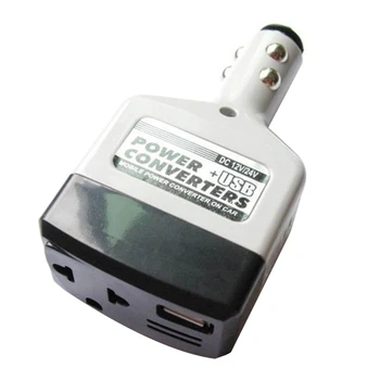Автомобильный инвертор для инвертора постоянного тока от 12 В / 24 В до 220 В с USB-разъемом, безопасный для света