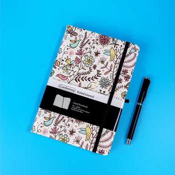 Блокнот с цветочной подкладкой Corderona, эластичная лента, петля для ручки, задний карман, журнал в твердой обложке формата А5 весом 100 г/м2