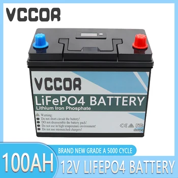 Литий-железо-фосфатная батарея LiFePO4 12V 100Ah Встроенный цикл BMS 5000 + Для Замены Большей части резервного источника питания Домашнего хранилища энергии