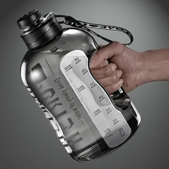 2,7-литровая спортивная бутылка для воды с соломинкой, большие портативные дорожные бутылки для тренировок, чашка для фитнеса со шкалой времени, не содержит BPA