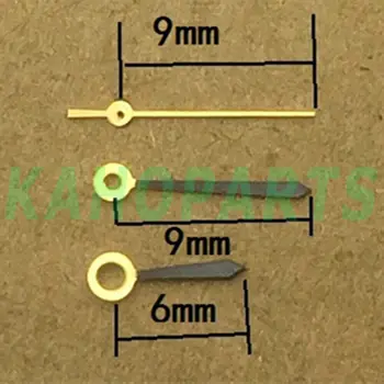 Черные полированные стрелки с золотым заострением для кварцевого часового механизма Ronda 763