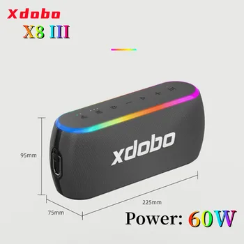 XDobo X8III 60 Вт Открытый Портативный Bluetooth Динамик Беспроводной Столб RGB Басовый Динамик 360 Стерео TWS Динамик Caixa De Som