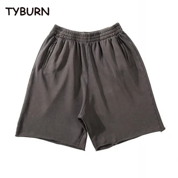 TYBURN Новый Модный Бренд Heavyweight Cotton Old Shorts для Мужчин, Повседневные Однотонные Шорты High Street