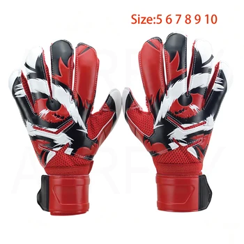Футбольные вратарские перчатки для детей и взрослых, утолщенные футбольные вратарские перчатки на 5 защитных пальцев, не снимаются, размер 5-10