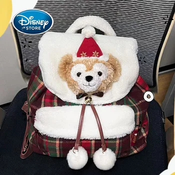 Рождественский Лимитированный рюкзак Disney Duffy And Friends Cute Duffy Bear ShellieMay Большой Емкости, Двойная Сумка Через плечо, Плюшевый Рюкзак