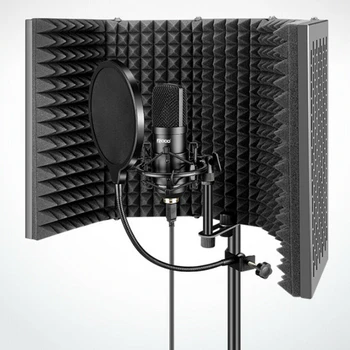 5-панельный Регулируемый микрофонный экран Изоляция Отражающий фильтр Вокальная кабина студийное оборудование amplificador guitarra hotone