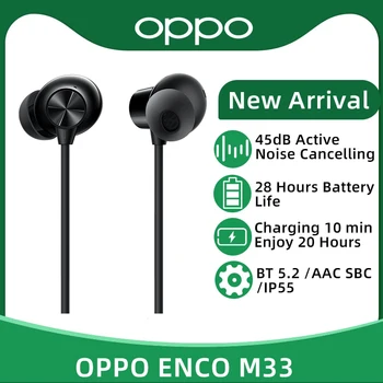 Беспроводные наушники OPPO Enco M33 с активным шумоподавлением 45 дБ Беспроводные наушники Bluetooth 5.2 с 28 часами автономной работы IP55