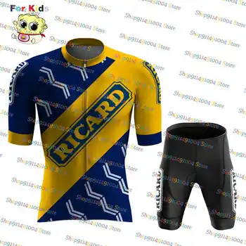 Детский комплект из джерси для велоспорта Ricard Beer Mix 2023, детская одежда с коротким рукавом, дорожные рубашки, Велосипедная одежда MTB, Майо