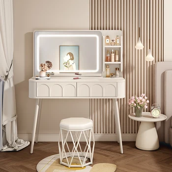 Классический Туалетный столик для хранения Вещей Белое Зеркало Европейский Табурет Комод Органайзер для ювелирных изделий Schminktisch Минималистская мебель для спальни
