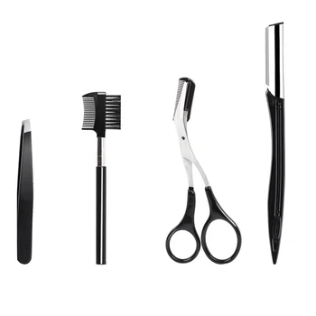 Ножницы для бровей, Набор инструментов для обрезки бровей, Гребень для бровей, зажим для бровей для удаления разных волос SEC88