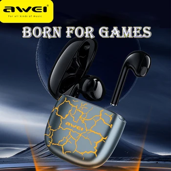 Awei T28Pro TWS Беспроводные Bluetooth-наушники-вкладыши, басовые наушники, мини-наушники с микрофоном, игровые наушники RGB