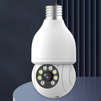 Wi-Fi Камера Наблюдения 2-Мегапиксельная Камера Ночного Видения 1080P Монитор Двухстороннее Аудио Основание Лампы E27 Управление Приложением Мгновенные Оповещения