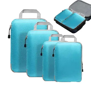 Органайзер для чемодана, набор сумок, упаковка, кубики-органайзеры для путешествий, набор из 4 органайзеров для упаковки багажа для предметов первой необходимости, необходимых в путешествии.