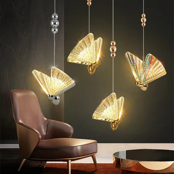 Подвесные светильники со светодиодной подсветкой в скандинавском стиле, Подвесная лампа для внутреннего освещения прикроватной тумбочки, гостиной, столовой, кухни