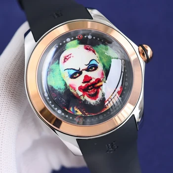 Механические часы с 47-мм плавающим турбийоном серии Bubble, модная и водонепроницаемая серия clown