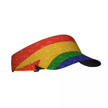 Летняя Солнцезащитная шляпа с регулируемым козырьком, защищающая от ультрафиолета, Сверху Пустая Блестящая Спортивная Солнцезащитная кепка с флагом гордости Радуги