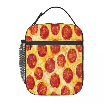 Школьная сумка для ланча с рисунком пиццы и сосисок, Оксфордская сумка для ланча для офиса, путешествий, кемпинга, термоохладитель, ланч-бокс