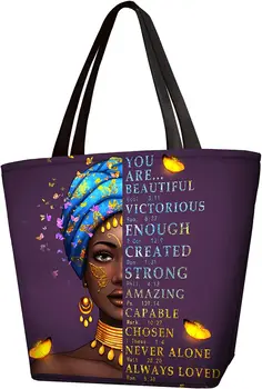Сумки-тоут для женщин, афроамериканские сумки на плечо, сумки с верхней ручкой, многоразовые продуктовые сумки для спортзала, путешествий, работы, школы