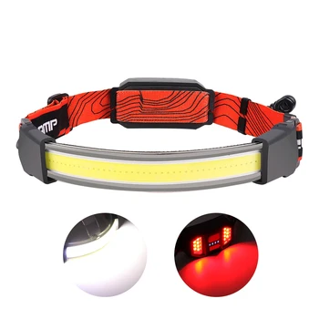 ZK30, мощная светодиодная фара, COB-фара, USB-перезаряжаемый Головной фонарик, Водонепроницаемый фонарь для кемпинга и рыбалки, Красная сигнальная лампа