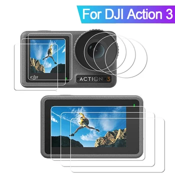 Защитная пленка из закаленного стекла для спортивной камеры DJI Action 3, передняя Задняя линза, прозрачные защитные пленки для DJI Osmo Action3