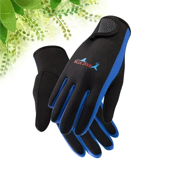 Перчатки для дайвинга для мужчин и женщин Надевайте без перчаток, предотвращающих царапины при подводном плавании (синяя полоса L)