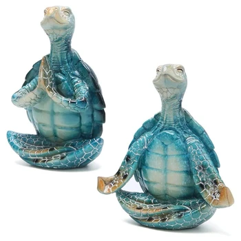 Украшения из фигурок морской черепахи для йоги из 2ШТ, Декор из Черепахи для медитации Йоги, Фигурка Черепахи для медитации в саду