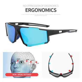 Модный комплект защитных очков, поляризованные велосипедные солнцезащитные очки, Мужские очки для рыбалки на открытом воздухе, Женские спортивные очки MTB UV400, Велосипедные очки