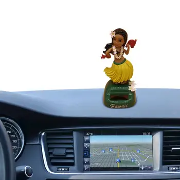 Украшение автомобиля Солнечная энергия Гавайская девушка Танцующая кукла Автомобильные Аксессуары Игрушка на солнечной энергии Качающая головой Гавайский подарок для украшения автомобиля