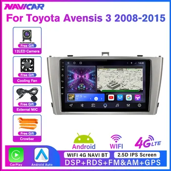 NAVICAR 2Din Android10 Автомагнитола Для Toyota Avensis 3 2008-2015 GPS Навигационный Стереоприемник Auto Dadio Автомобильный Мультимедийный Плеер