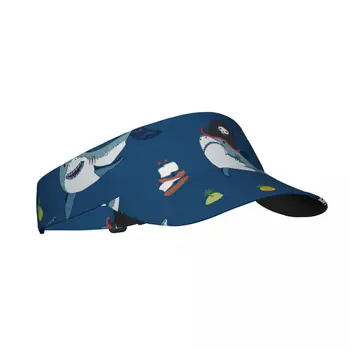 Летняя Воздушная солнцезащитная шляпа с забавным козырьком в виде пирата, акулы и морского животного, защита от ультрафиолета, спортивный Теннис, Гольф, Солнцезащитная кепка для бега.