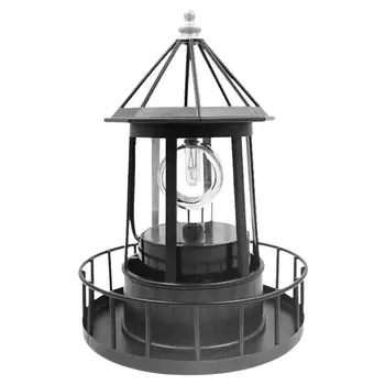 Лампа Солнечного маяка, водонепроницаемый светодиодный маяк на солнечной батарее, вращающиеся на 360 огней, лампа для газона во дворе и саду
