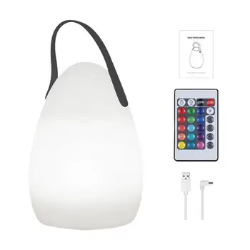 Портативные лампы Перезаряжаемая ночная USB-аккумуляторная настольная прикроватная лампа с 6 уровнями освещения, 16 изменяющими цвет RGB, лампа для детской комнаты