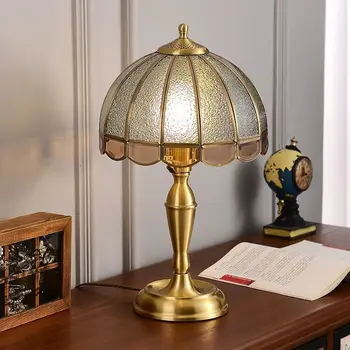 Современная латунная стеклянная настольная лампа TEMAR LED European Creative Прикроватные Медные настольные лампы для дома Гостиной Спальни