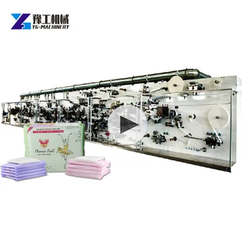 YG Полуавтоматическая или полностью сервоавтоматическая линия по производству прокладок для трусиков Женские Гигиенические прокладки для женщин Цена машины для производства прокладок
