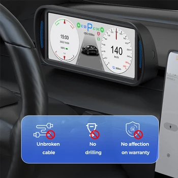 Измерительный спидометр HD LCD Цифровой HUD Высокоточный умный автомобильный спидометр Автоматический детектор скорости для Tesla модель 3 Y 2019-2022