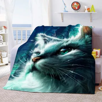 Фланелевое одеяло для кошек, легкое удобное Ультрамягкое теплое одеяло, Постельное белье для путешествий, постельное белье King Queen Size для кровати-дивана