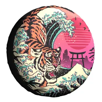 Чехол для Запасного Колеса Great Tiger Wave для Аниме Kanagawa Trailer Автомобильные Протекторы Для Колес Грузовика Camper Travel Trailer 14 15 16 17 Дюймов