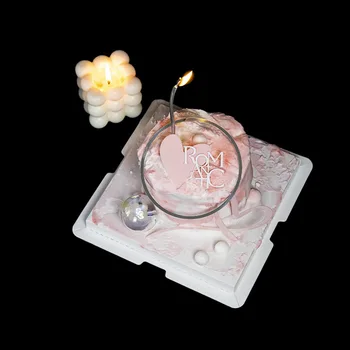 Романтический круг Любви, подставка для торта, Акриловое украшение для торта, День Святого Валентина, украшения для вечеринки в честь Дня рождения