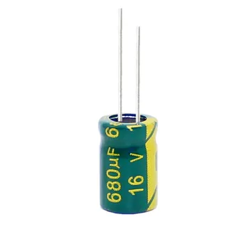 1 шт. высокочастотный алюминиевый конденсатор с низким ESR на 16 В 680 МКФ, электролитический конденсатор 8*12 мм