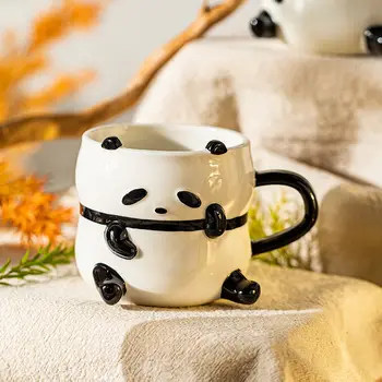 Креативная Керамическая чашка В форме Панды, Молочная Кружка Для завтрака, может использоваться на уровне Кружек для Микроволновой печи, Кофейных чашек для домашнего офиса