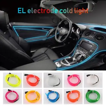светящаяся линия 3 В 2,3 мм Аксессуары для интерьера автомобиля Glow El Wire Decoration Декоративная флуоресцентная лента, излучающая свет, проста в использовании