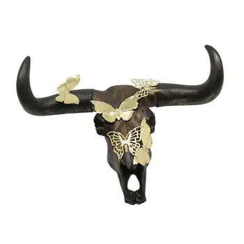 Голова черепа быка Коровы, Подвесная скульптура из смолы, 3D Животное, поддельное животное, Современный орнамент, декор для дома, спальни, бара, клуба