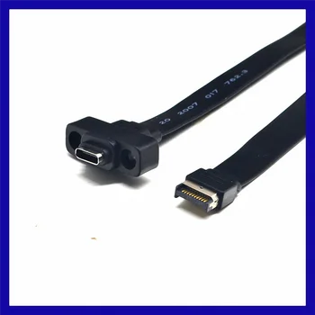 Разъем USB 3.1 на передней панели типа E к USB-C, кабель расширения типа C, разъем материнской платы компьютера, Проводная линия шнура, 80 см