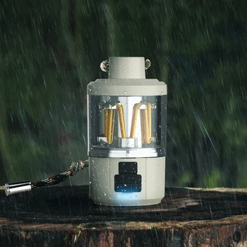 Светодиодные уличные лагерные фонари, аккумулятор 1800 мАч, походный фонарь, 4 режима освещения с регулируемой яркостью, USB-зарядка Type C для экстренной рыбалки на открытом воздухе.