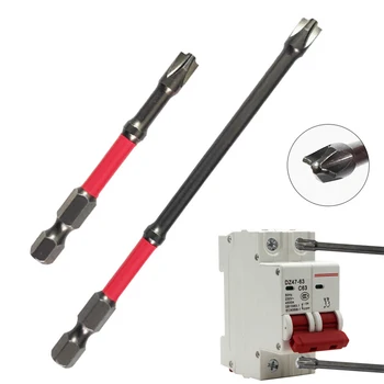 Магнитная Крестообразная отвертка со специальной прорезью для электрика FPH2 Красного цвета Для автоматических выключателей, инструмента электрика