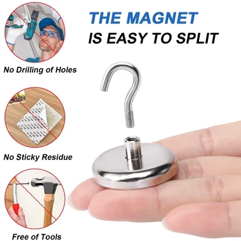 Сверхпрочные магнитные крючки со сверхпрочными неодимовыми магнитами N52 Удерживающей способности Идеально подходят для подвешивания в круизном холодильнике и пальто