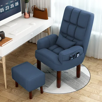 5-Ступенчатый Регулируемый Диван-кресло с деревянным офисным креслом для гостиной, табуреткой, креслом с откидной спинкой для ленивого дивана для отдыха