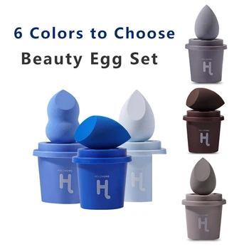 Набор для макияжа Blue Beauty Egg, набор для макияжа с каплями воды в тыкве, Красочная подушка, косметический спонж для яиц, инструмент для влажного и сухого нанесения макияжа