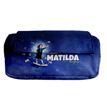 Двухслойная сумка для карандашей WAWNI Roald Dahl's Matilda the Musical, Мужская / Женская Сумка на молнии, модная сумка на молнии в стиле Харадзюку, сумка для карандашей с 3D принтом